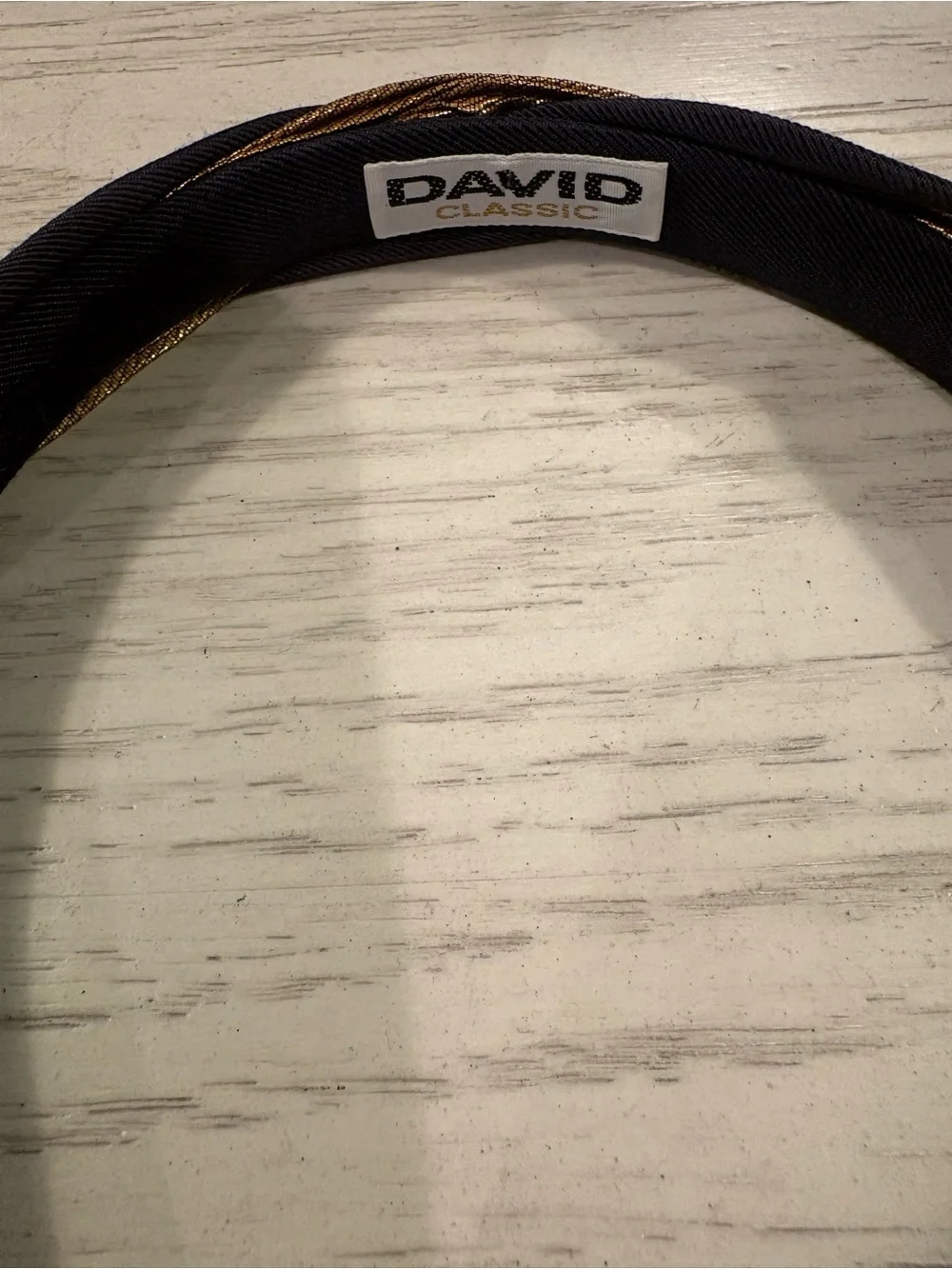 David 3 Classic Black &Gold Twisted Headband White &silver, black velvet & gold